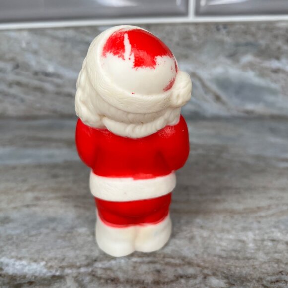 Vintage Santa Claus Squeaky Toy Christmas 5"  Kitschy Rubber Soft Taiwan Retro - Picture 4 of 9